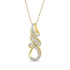 Thumbnail Image 1 of 1/4 CT. T.W. Diamond Cascading Swirl Drop Pendant in 10K Gold