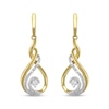 Thumbnail Image 1 of 1/10 CT. T.W. Diamond Cascading Open Wave Drop Earrings in Sterling Silver with 14K Gold Plate
