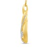 Thumbnail Image 2 of 1/10 CT. T.W. Diamond Cascading Open Wave Pendant in Sterling Silver with 14K Gold Plate