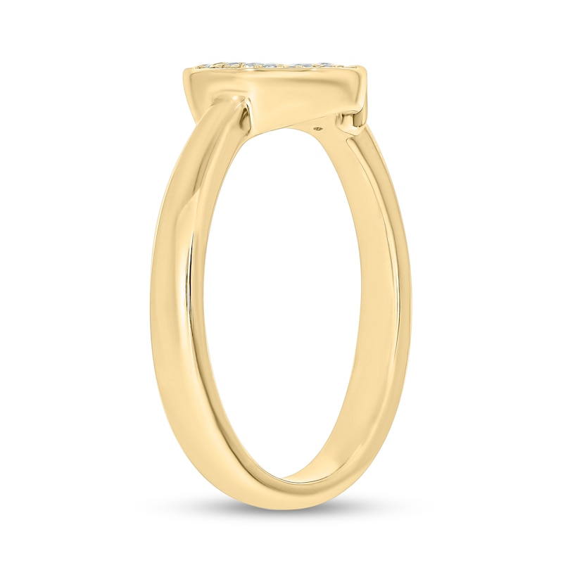 Main Image 2 of Diamond Accent Crescent Moon and Star Open Shank Ring in Sterling Silver with 14K Gold Plate