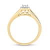 Thumbnail Image 3 of 1/10 CT. T.W. Diamond Square Frame Split Shank Ring in 10K Gold