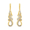 Thumbnail Image 2 of 1/4 CT. T.W. Diamond Cascading Swirl Drop Earrings in 10K Gold