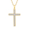 Thumbnail Image 1 of 1/10 CT. T.W. Diamond Vintage-Style Cross Pendant in Sterling Silver with 14K Gold Plate