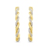 Thumbnail Image 2 of 1/4 CT. T.W. Diamond Twist Open Hoop Earrings in Sterling Silver with 14K Gold Plate