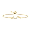 Thumbnail Image 1 of Diamond Accent Crescent Moon with Stars Bolo Bracelet in Sterling Silver with 14K Gold Plate - 9"