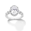 Thumbnail Image 1 of 5 CT. T.W. Oval and Emerald-Cut Certified Lab-Grown Diamond Frame Engagement Ring in 14K White Gold (F/VS2)