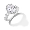 Thumbnail Image 3 of 5 CT. T.W. Oval and Emerald-Cut Certified Lab-Grown Diamond Frame Engagement Ring in 14K White Gold (F/VS2)