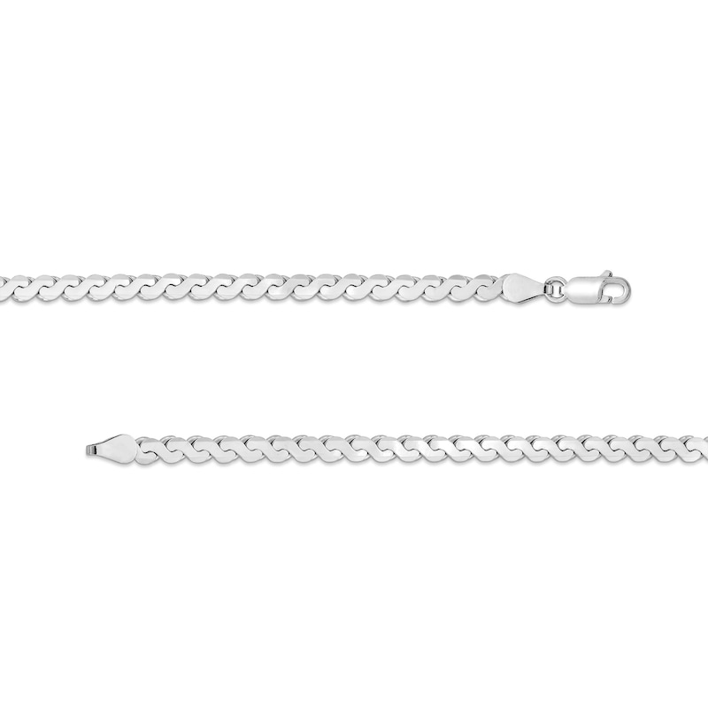 Main Image 3 of 4.5mm Diamond-Cut Serpentine Link Chain Necklace in Solid Sterling Silver - 18”
