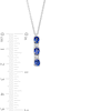 Thumbnail Image 4 of Oval Blue and White Lab-Created Sapphire Drop Pendant, Bolo Bracelet, Earrings and Ring Set in Sterling Silver - Size 7