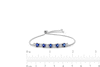 Thumbnail Image 6 of Oval Blue and White Lab-Created Sapphire Drop Pendant, Bolo Bracelet, Earrings and Ring Set in Sterling Silver - Size 7