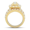 Thumbnail Image 3 of 4 CT. T.W. Emerald-Cut Diamond Double Frame Triple Row Bridal Set in 14K Gold