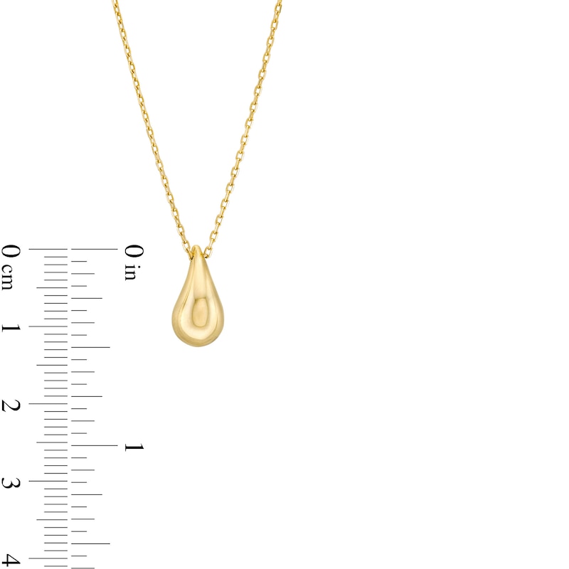 Main Image 4 of Teardrop Pendant and Stud Earrings Set in Hollow 10K Gold - 17"