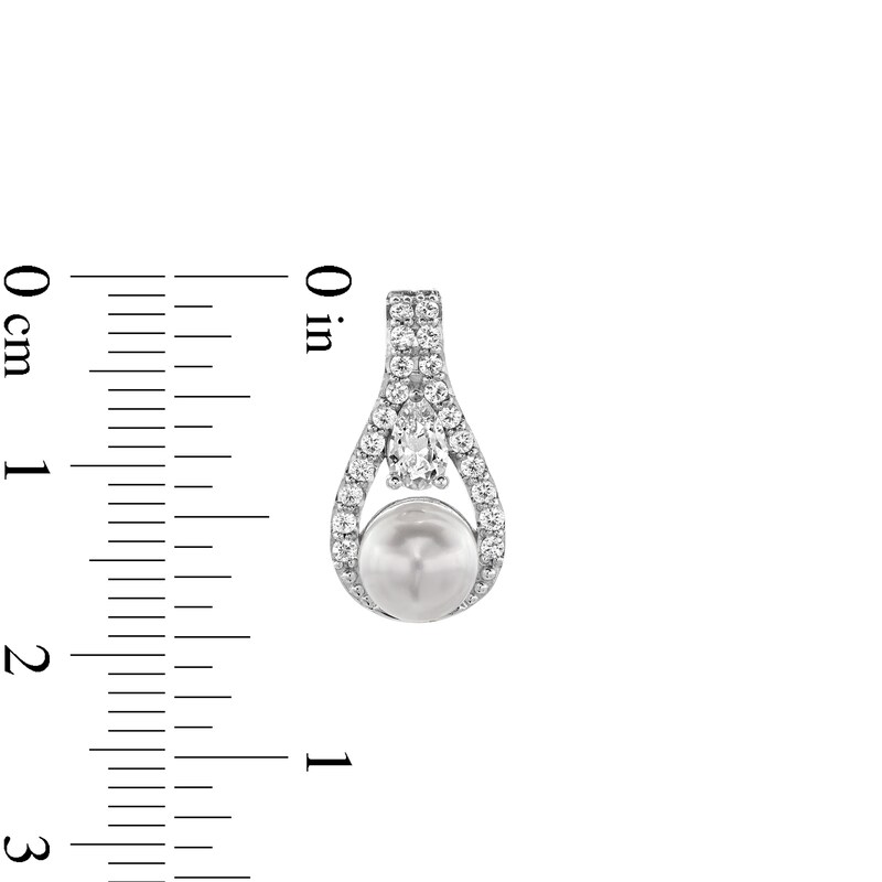 Main Image 4 of 7.0mm Heart-Shaped Citrine and White Lab-Created Sapphire Infinity Heart Pendant in Sterling Silver