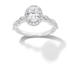 Thumbnail Image 1 of 2 CT. T.W. Oval and Marquise-Cut Certified Lab-Grown Diamond Frame Engagement Ring in 14K White Gold (F/VS2)