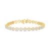 Thumbnail Image 2 of 1/10 CT. T.W. Diamond Beaded Frame Bracelet in Sterling Silver with 10K Gold Plate - 7.25"