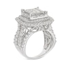 Thumbnail Image 2 of 4 CT. T.W. Princess-Cut Multi-Diamond Triple Frame Multi-Row Engagement Ring in 10K White Gold