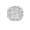 Thumbnail Image 3 of 4 CT. T.W. Princess-Cut Multi-Diamond Triple Frame Multi-Row Engagement Ring in 10K White Gold