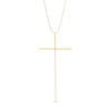 Thumbnail Image 1 of Diamond Accent Long Cross Drop Pendant in Sterling Silver with 10K Gold Plate - 16"