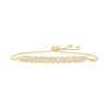 Thumbnail Image 1 of Diamond Accent Cascading Wave Bolo Bracelet in Sterling Silver with 10K Gold Plate - 9"