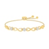 Thumbnail Image 1 of Diamond Accent Infinity Link Bolo Bracelet in Sterling Silver with 10K Gold Plate - 9"