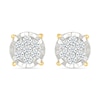Thumbnail Image 2 of 1/5 CT. T.W. Multi-Diamond Miracle Frame Stud Earrings in Sterling Silver with 10K Gold Plate