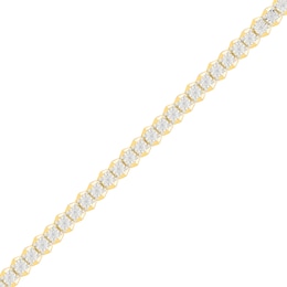 1/4 CT. T.W. Diamond Chevron Edge Tennis Bracelet in Sterling Silver with 10K Gold Plate