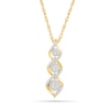 Thumbnail Image 1 of 1/4 CT. T.W. Diamond Graduated Triple Drop Pendant in Sterling Silver with 10K Gold Plate