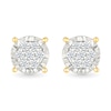 Thumbnail Image 2 of 1/10 CT. T.W. Multi-Diamond Miracle Frame Stud Earrings in Sterling Silver with 10K Gold Plate
