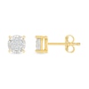 Thumbnail Image 3 of 1/10 CT. T.W. Multi-Diamond Miracle Frame Stud Earrings in Sterling Silver with 10K Gold Plate