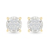 Thumbnail Image 4 of 1/10 CT. T.W. Multi-Diamond Miracle Frame Stud Earrings in Sterling Silver with 10K Gold Plate