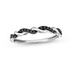 Thumbnail Image 1 of 1/10 CT. T.W. Black Diamond Twist Anniversary Band in 10K White Gold