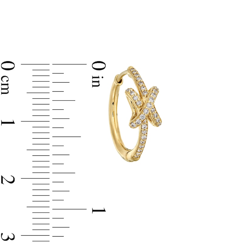 Main Image 3 of 1/4 CT. T.W. Certified Lab-Grown Diamond Knot Hoop Earrings in 10K Gold (F/SI2)