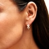 Thumbnail Image 2 of 1/2 CT. T.W. Lab-Grown Diamond Double Row Knot Hoop Earrings in 10K Gold (F/SI2)