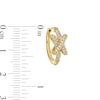 Thumbnail Image 3 of 1/2 CT. T.W. Lab-Grown Diamond Double Row Knot Hoop Earrings in 10K Gold (F/SI2)