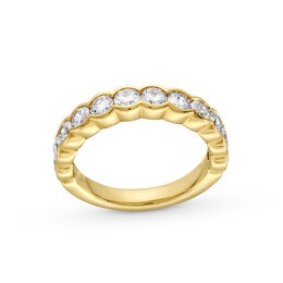 1-1/2 CT. T.W. Certified Lab-Created Diamond Bezel-Set Twelve Stone Scallop Edge Anniversary Band in 14K Gold (F/VS2)
