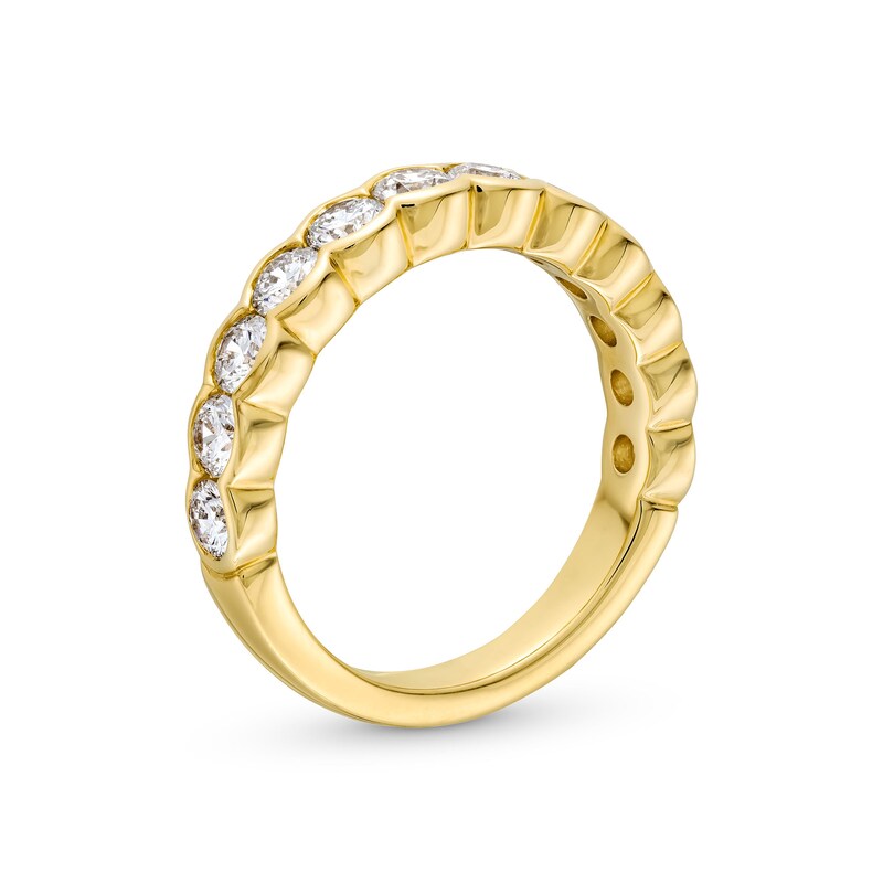 Main Image 3 of 1-1/2 CT. T.W. Certified Lab-Grown Diamond Bezel-Set Twelve Stone Scallop Edge Anniversary Band in 14K Gold (F/VS2)