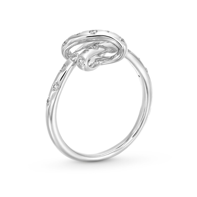 Main Image 2 of 1/5 CT. T.W. Lab-Grown Diamond Bubbles Knot Ring in 10K White Gold (F/SI2)