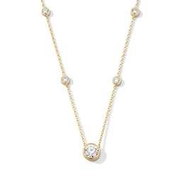 1 CT. T.W. Certified Lab-Grown Diamond Bezel-Set Station Necklace in 14K Gold (F/SI2)