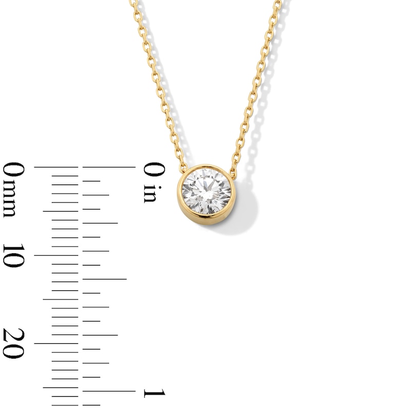 Main Image 3 of 1 CT. T.W. Certified Lab-Grown Diamond Bezel-Set Station Necklace in 14K Gold (F/SI2)