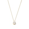 Thumbnail Image 1 of 1 CT. Pear-Shaped Certified Lab-Grown Diamond Frame Solitaire Necklace in 14K Gold (F/SI2) - 19"