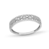 Thumbnail Image 1 of 1/15 CT. T.W. Baguette and Round Diamond Open Triple Row Stackable Anniversary Band in 10K White Gold