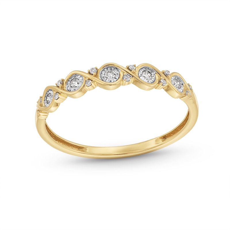 Main Image 1 of 1/15 CT. T.W. Diamond Cascading Stackable Anniversary Band in 10K Gold