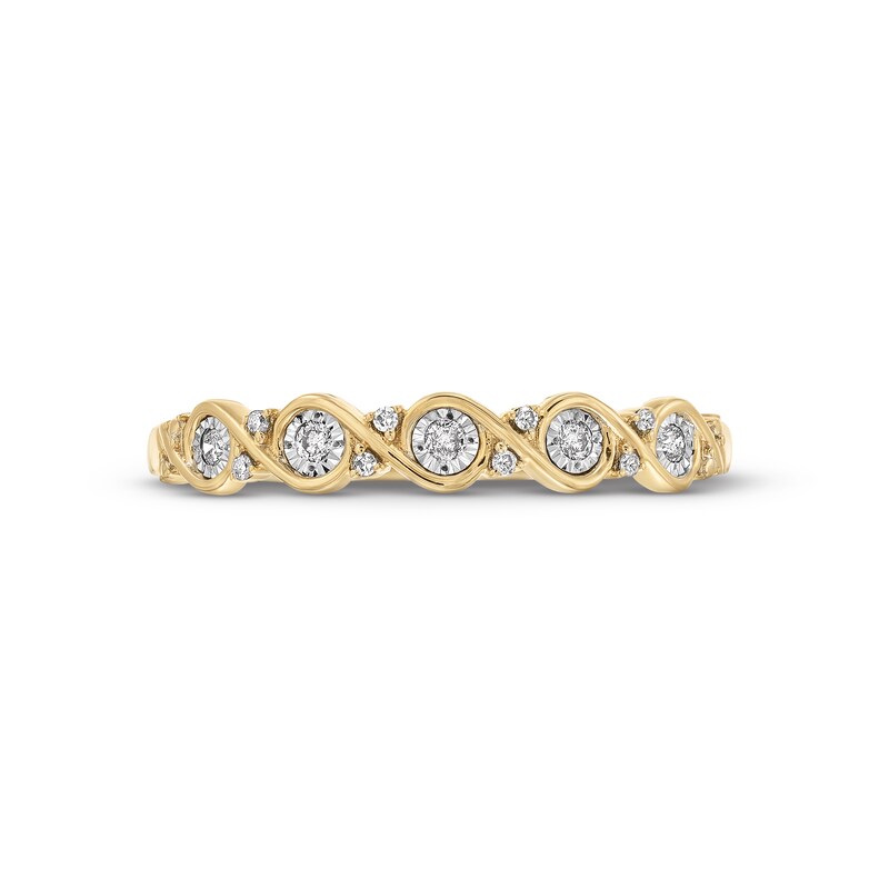 Main Image 4 of 1/15 CT. T.W. Diamond Cascading Stackable Anniversary Band in 10K Gold