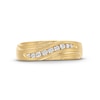 Thumbnail Image 4 of 1/5 CT. T.W. Diamond Graduated Rolling Groove Anniversary Band in 10K Gold