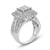 Thumbnail Image 3 of 2 CT. T.W. Princess-Cut Multi-Diamond Double Cushion Frame Multi-Row Engagement Ring in 10K White Gold