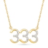 Thumbnail Image 1 of Diamond Accent Lucky Number “333” Necklace in Sterling Silver with 10K Gold Plate