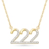 Thumbnail Image 1 of Diamond Accent Lucky Number “222” Necklace in Sterling Silver with 10K Gold Plate