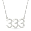 Thumbnail Image 1 of Diamond Accent Lucky Number “333” Necklace in Sterling Silver