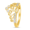Thumbnail Image 2 of 1/10 CT. T.W. Diamond Quinceañera “15” Scrolling Crown Ring in 10K Gold