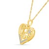 Thumbnail Image 2 of 1/20 CT. T.W. Diamond Quinceañera “15” Open Heart Flower Pendant in 10K Gold